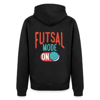 Futsal Mode On 14 - Unisex Premium Organic Zip Hoodie - black - Back - Nico (187cm)