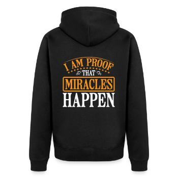 I Am Proof That Miracles Happen 11 - Unisex Premium Organic Zip Hoodie - black - Back - Nico (187cm)