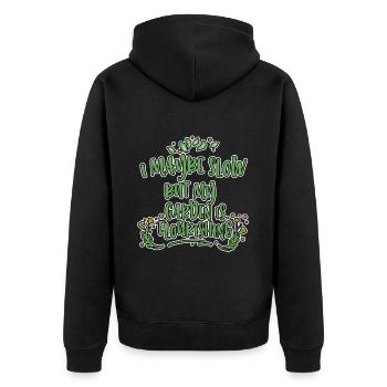 I May Be Slow But My Garden Is Flourishing 2 - Unisex Premium Organic Zip Hoodie - black - Back - Nico (187cm)