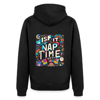 Is It Nap Time Yet 8 - Unisex Premium Organic Zip Hoodie - black - Back - Nico (187cm)