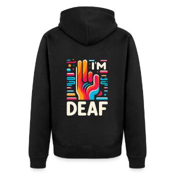 Je suis sourd 46 - Veste à capuche bio Premium Unisexe - noir - Dos - Nico (187cm)