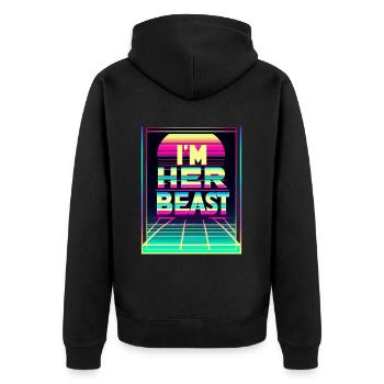 I'm Her Beast 6 - Unisex Premium Organic Zip Hoodie - black - Back - Nico (187cm)