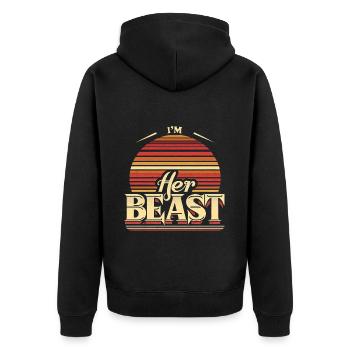 I'm Her Beast 8 - Unisex Premium Organic Zip Hoodie - black - Back - Nico (187cm)