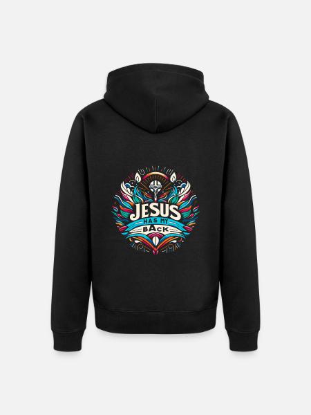 Jesus Has My Back 27 - Unisex Premium Bio Zip Hoodie - Schwarz