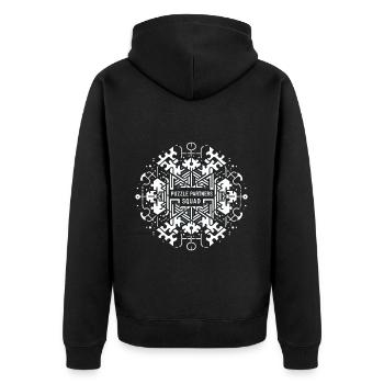 Puzzle Partners Squad 4 - Unisex Premium Organic Zip Hoodie - black - Back - Nico (187cm)