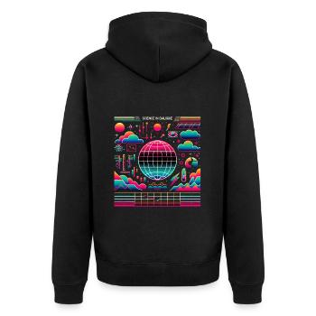 La science en dialogue 2 - Veste à capuche bio Premium Unisexe - noir - Dos - Nico (187cm)