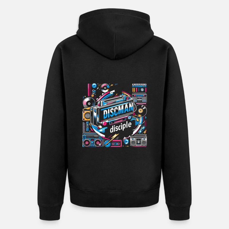 Discman Disciple - Unisex Premium Bio Zip Hoodie - Schwarz