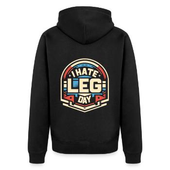 Je déteste les jambes Jour 28 - Veste à capuche bio Premium Unisexe - noir - Dos - Nico (187cm)