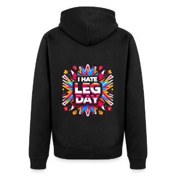 I Hate Leg Day 35 - Unisex Premium Organic Zip Hoodie - black - Back - Nico (187cm)