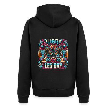 I Hate Leg Day 37 - Unisex Premium Organic Zip Hoodie - black - Back - Nico (187cm)