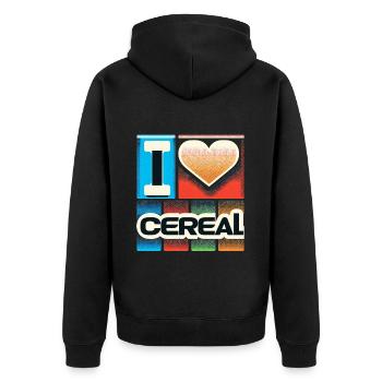 J’aime les céréales 11 - Veste à capuche bio Premium Unisexe - noir - Dos - Nico (187cm)