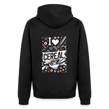 J’aime les céréales 14 - Veste à capuche bio Premium Unisexe - noir - Dos - Nico (187cm)