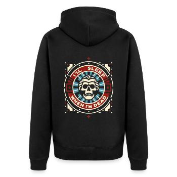 I'll Sleep When I'm Dead 4 - Unisex Premium Organic Zip Hoodie - black - Back - Nico (187cm)
