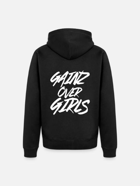 Gainz Over Girls - Unisex Premium Organic Zip Hoodie - black