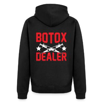 Botox Dealer 12 - Unisex Premium Organic Zip Hoodie - black - Back - Nico (187cm)