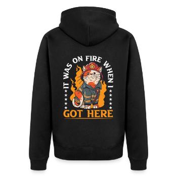 Il était en feu quand je suis arrivé ici 19 - Veste à capuche bio Premium Unisexe - noir - Dos - Nico (187cm)