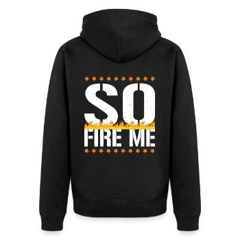 So Fire Me 18 - Unisex Premium Bio Zip Hoodie - Schwarz - Hinten - Nico (187cm)