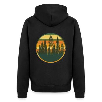 Coucher de soleil Forêt Nature Extérieur Rétro Années 80 Vibe 2 - Veste à capuche bio Premium Unisexe - noir - Dos - Nico (187cm)