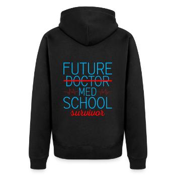 Future Med School Survivor 4 - Unisex Premium Organic Zip Hoodie - black - Back - Nico (187cm)
