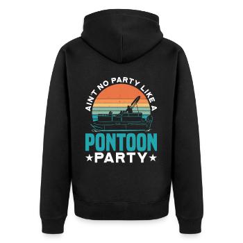Ain't No Party Like A Pontoon Party 2 - Unisex Premium Bio Zip Hoodie - Schwarz - Hinten - Nico (187cm)