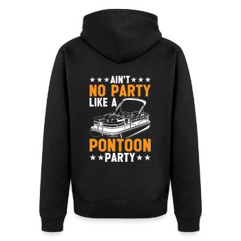 Ain't No Party Like A Pontoon Party 3 - Unisex Premium Bio Zip Hoodie - Schwarz - Hinten - Nico (187cm)