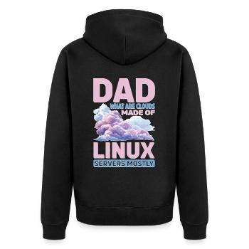 De quoi sont faits les nuages, les serveurs Linux principalement 32 - Veste à capuche bio Premium Unisexe - noir - Dos - Nico (187cm)