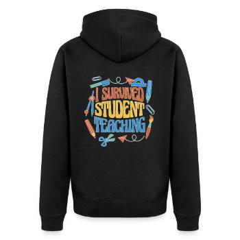 J'ai survécu à l'enseignement des étudiants 6 - Veste à capuche bio Premium Unisexe - noir - Dos - Nico (187cm)