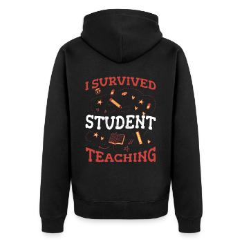 J'ai survécu à l'enseignement des étudiants 5 - Veste à capuche bio Premium Unisexe - noir - Dos - Nico (187cm)