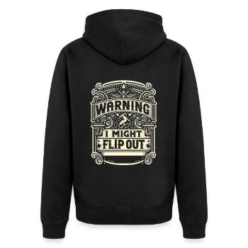Attention, je pourrais me retourner 9 - Veste à capuche bio Premium Unisexe - noir - Dos - Nico (187cm)