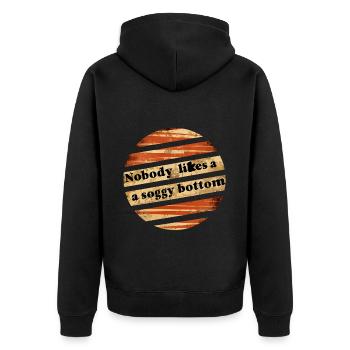 Nobody Likes A Soggy Bottom 5 - Unisex Premium Organic Zip Hoodie - black - Back - Nico (187cm)