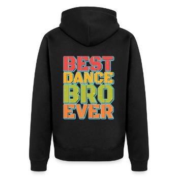 Best Dance Bro Ever 23 - Unisex Premium Bio Zip Hoodie - Schwarz - Hinten - Nico (187cm)