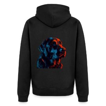 Red and Blue Labrador Retriever - Unisex Premium Organic Zip Hoodie - black - Back - Nico (187cm)