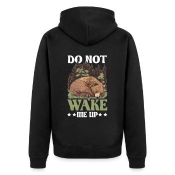 Do Not Wake Me Up 23 - Unisex Premium Organic Zip Hoodie - black - Back - Nico (187cm)