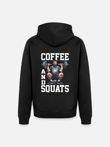 Coffee And Squats 15 - Unisex Premium Organic Zip Hoodie - black