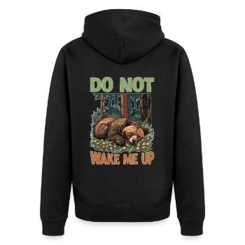 Do Not Wake Me Up 24 - Unisex Premium Organic Zip Hoodie - black - Back - Nico (187cm)