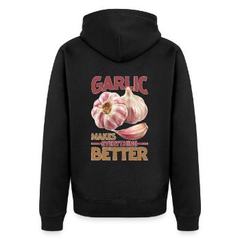 L’ail rend tout meilleur 20 - Veste à capuche bio Premium Unisexe - noir - Dos - Nico (187cm)