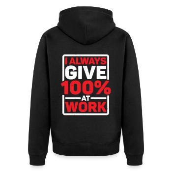 Je me donne toujours à 100% au travail 9 - Veste à capuche bio Premium Unisexe - noir - Dos - Nico (187cm)