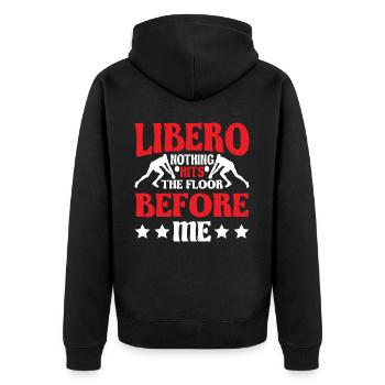 Libero, Nothing Hits The Floor Before Me 6 - Unisex Premium Organic Zip Hoodie - black - Back - Nico (187cm)
