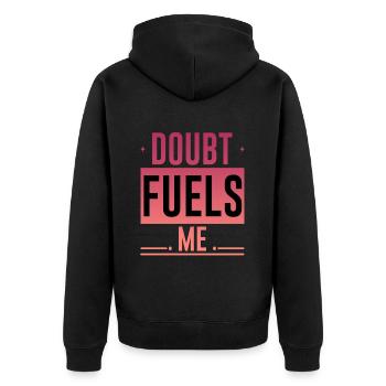 Doubt Fuels Me 4 - Unisex Premium Organic Zip Hoodie - black - Back - Nico (187cm)
