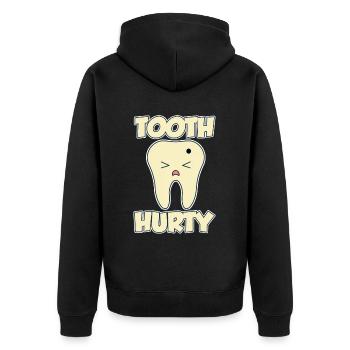 Tooth Hurty 4 - Unisex Premium Organic Zip Hoodie - black - Back - Nico (187cm)