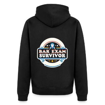 Bar Exam Survivor 9 - Unisex Premium Bio Zip Hoodie - Schwarz - Hinten - Nico (187cm)