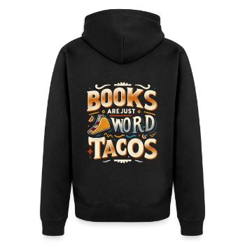 Les livres ne sont que des tacos de mots 20 - Veste à capuche bio Premium Unisexe - noir - Dos - Nico (187cm)