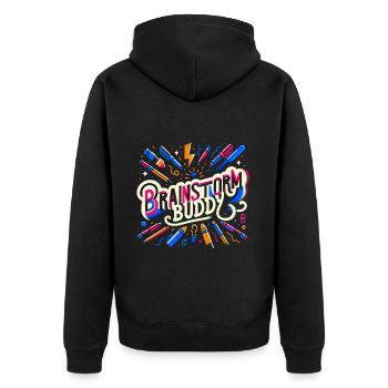 Brainstormy Buddy 10 - Veste à capuche bio Premium Unisexe - noir - Dos - Nico (187cm)