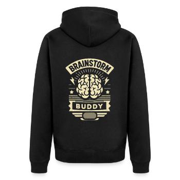 Brainstorm Buddy 11 - Veste à capuche bio Premium Unisexe - noir - Dos - Nico (187cm)