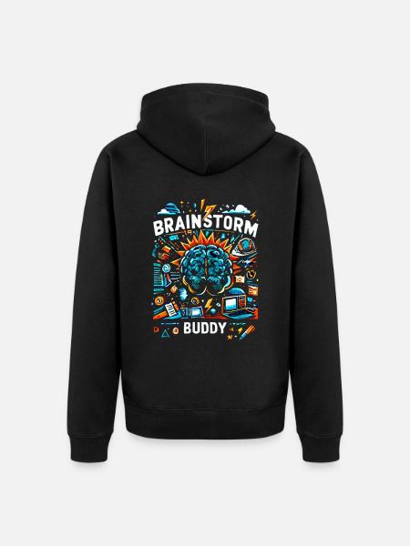 Brainstorm Buddy 12 - Unisex Premium Organic Zip Hoodie - black