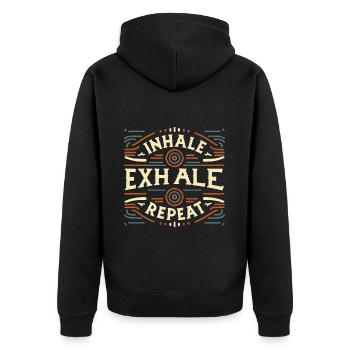 Inspirez Expirez Répétez 8 - Veste à capuche bio Premium Unisexe - noir - Dos - Nico (187cm)