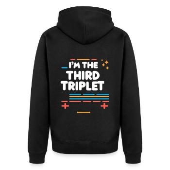 I'm The Third Triplet 5 - Unisex Premium Organic Zip Hoodie - black - Back - Nico (187cm)