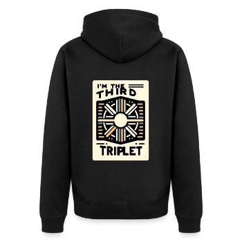 I'm The Third Triplet 6 - Unisex Premium Organic Zip Hoodie - black - Back - Nico (187cm)