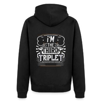 I'm The Third Triplet 7 - Unisex Premium Organic Zip Hoodie - black - Back - Nico (187cm)