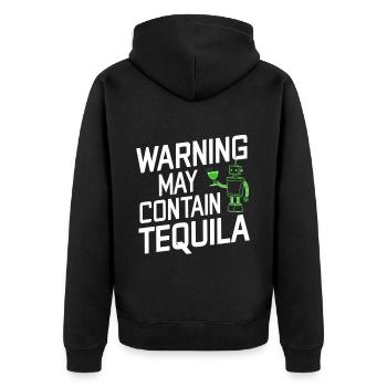 Warning May Contain Tequila 18 - Unisex Premium Organic Zip Hoodie - black - Back - Nico (187cm)